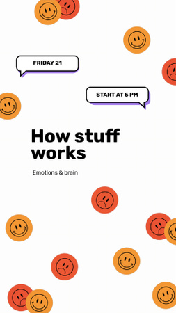 Psychology Lecture with Emoji Instagram Video Story Modelo de Design