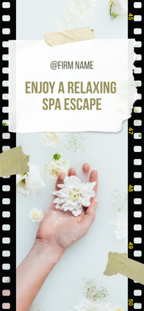 Template di design Spa Offer with White Flower Snapchat Moment Filter
