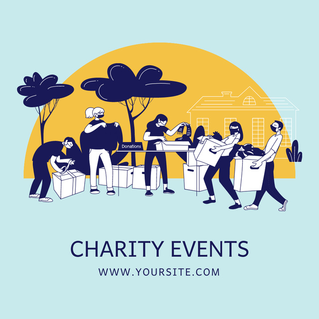 Charity Gathering with Volonteers Instagram Design Template