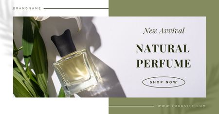 Designvorlage New Arrival of Natural Perfume für Facebook AD