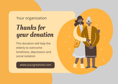 Donation for Support Elder People Card Tasarım Şablonu