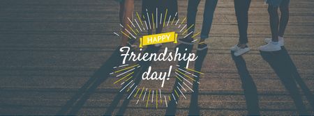 Plantilla de diseño de Friendship Day Greeting with Young People Together Facebook cover 