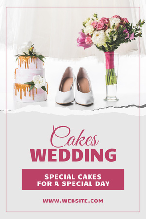 Offer Special Wedding Cakes for Special Day Pinterest Design Template
