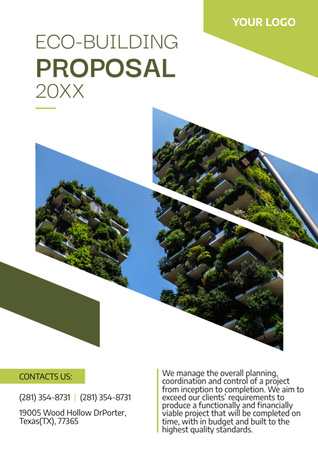 Ontwerpsjabloon van Proposal van Voorstel van groen bouwen