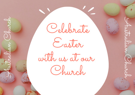Church Easter Celebration Announcement Flyer A5 Horizontal Modelo de Design