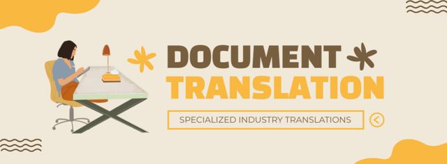 Special Document Translating Service Offer Facebook cover Modelo de Design