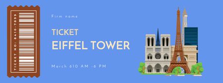 Tour to Eiffel Tower Ticket Design Template