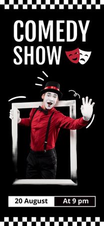 Modèle de visuel Promo de spectacle comique avec un homme en costume brillant - Snapchat Geofilter