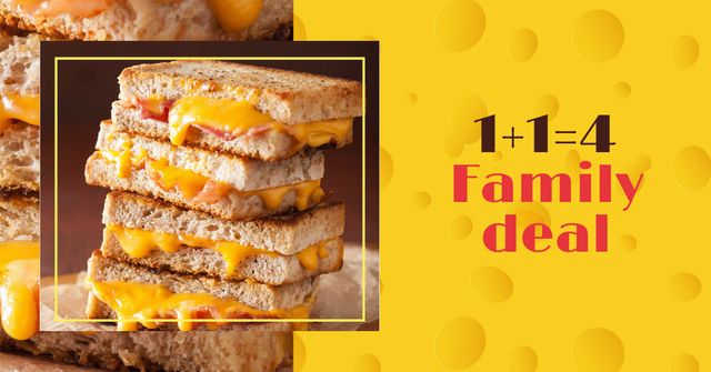 Grilled Cheese dish offer Facebook AD Tasarım Şablonu