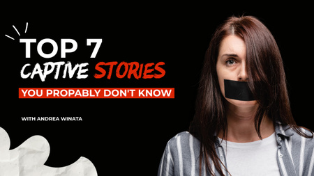 Captive Stories With Woman Youtube Thumbnail Design Template