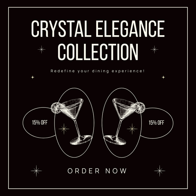Template di design Glassware Crystal Elegant Collection Promo Instagram