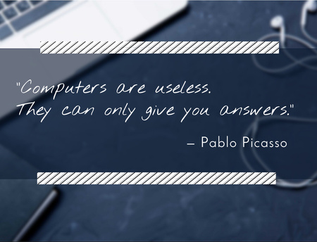 Platilla de diseño Motivational Quote About Computers With Laptop Postcard 4.2x5.5in