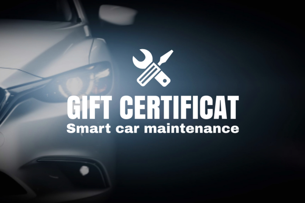 Offer of Car Maintenance with Tools Gift Certificate Modelo de Design