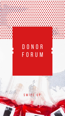 Charity Event Announcement with Donated Blood Instagram Story Design Template