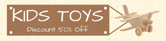Discount on Beige Airplane Toys Twitter Design Template