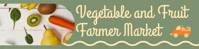Fruits and Vegetables at Farmer's Market Twitter – шаблон для дизайна