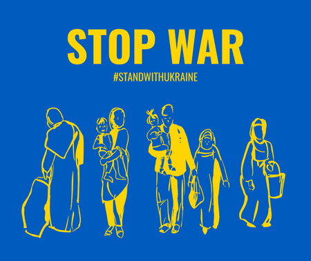 Platilla de diseño Stop War Appeal Facebook 1430x1200px