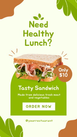 Healty Lunch Ad Instagram Story Design Template