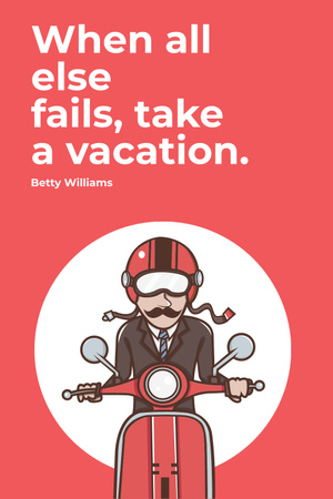 Man going on bike to vacation Pinterest Design Template