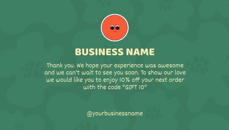 Modèle de visuel Merci pour la fidélité Green - Business Card US