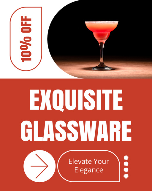 Unique Glass Drinkware At Discounted Rates Instagram Post Vertical – шаблон для дизайну