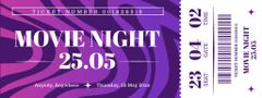 Movie Night Announcement in Purple