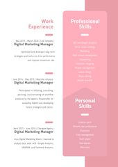 Professional Marketing Manager profile