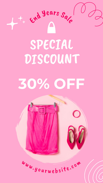 Ontwerpsjabloon van Instagram Story van Special Discount on Sweet Pink Fashion Collection