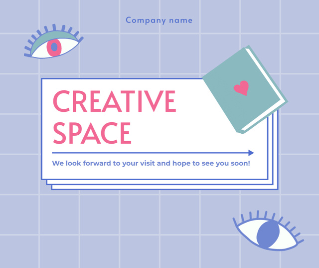 Offer to Visit Creative Space Facebook Šablona návrhu