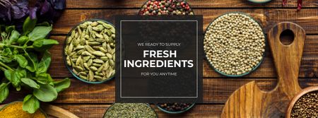Fresh Food Ingredients Offer Facebook cover tervezősablon