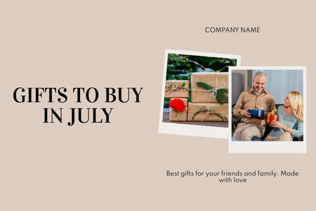 July Christmas Sale with People sharing Gifts Flyer 4x6in Horizontal – шаблон для дизайну
