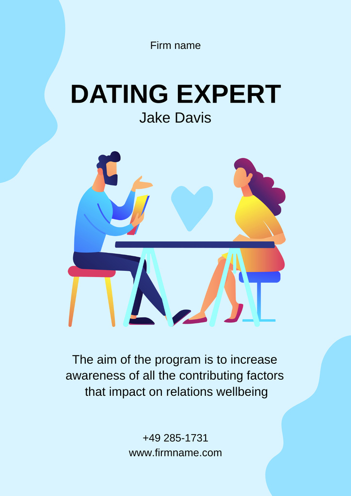 Dating Expert Services Offer Poster tervezősablon