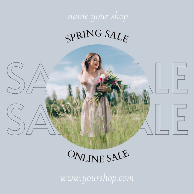 Ontwerpsjabloon van Instagram AD van Online Spring Sale for Women