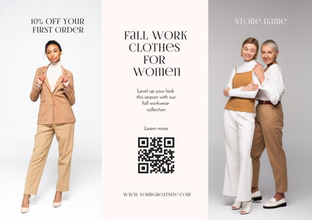 Plantilla de diseño de Fall Work Clothes for Women Discount Offer Brochure 