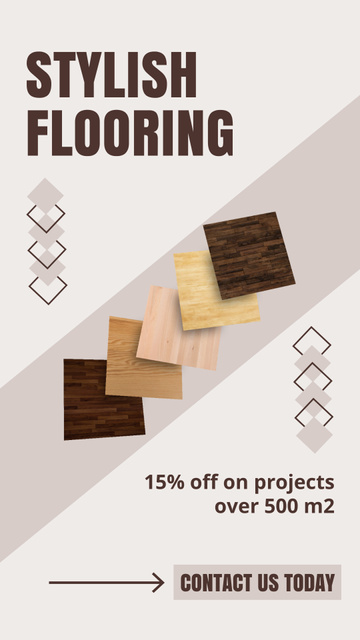 Discount On Big Flooring Projects Offer Instagram Video Story Πρότυπο σχεδίασης