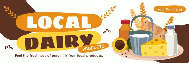 Local Dairy for Sale Twitter Design Template