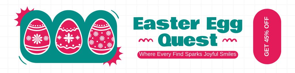 Plantilla de diseño de Easter Offer with Illustration of Pink Eggs Twitter 
