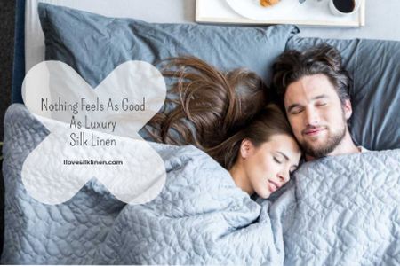 Luxury silk linen Offer with Sleeping Couple Gift Certificate – шаблон для дизайну