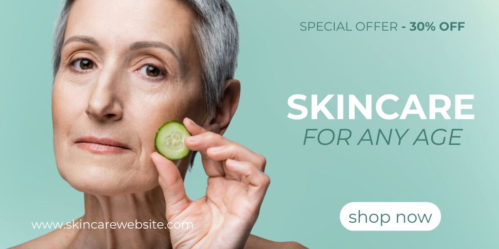 Ontwerpsjabloon van Twitter van Natural Skincare Product For Seniors Sale Offer