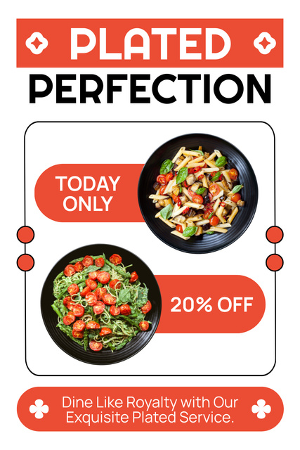 Ontwerpsjabloon van Pinterest van Discount of Day on Appetizing Food Catering