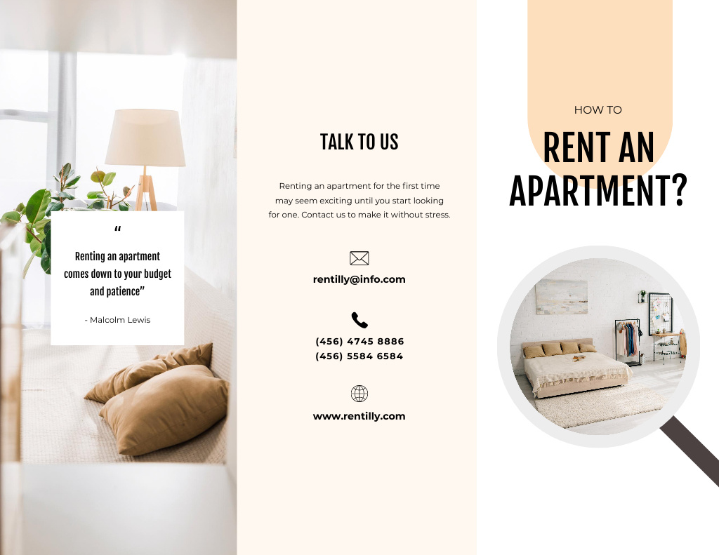 Apartment Rental Service Offer Brochure 8.5x11in Πρότυπο σχεδίασης