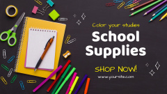 Colorful School Supplies And Pencils Offer