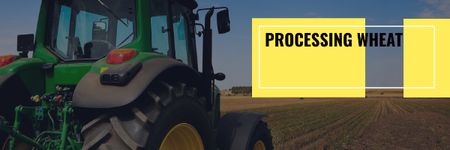 Plantilla de diseño de Agriculture with Tractor Working in Field Email header 
