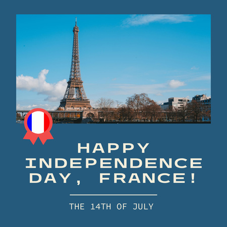 Ontwerpsjabloon van Instagram van Patriotic Celebration of France Independence Day