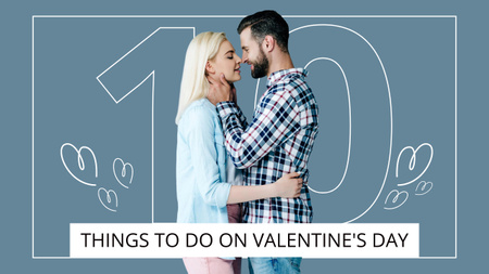 To Do List for Valentine's Day with a Couple in Love Youtube Thumbnail Design Template