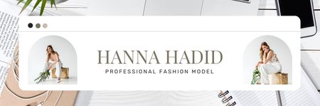 Professional Fashion Model With Stylish Outfit Email header Design Template