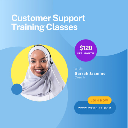 Customer Support Training Class Instagram Design Template