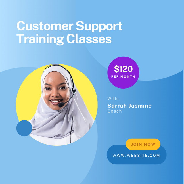 Plantilla de diseño de Customer Support Training Class Instagram 