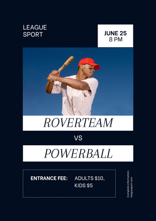 Baseball Tournament Announcement Poster Design Template