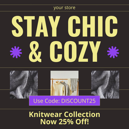 Special Discount on Cozy Knitwear Clothes Instagram Design Template
